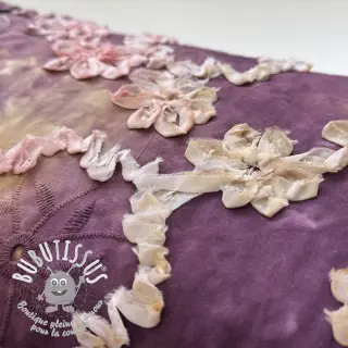 Tissu coton TIE DYE EMBROIDERY Eva tape design D