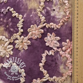 Tissu coton TIE DYE EMBROIDERY Eva tape design D