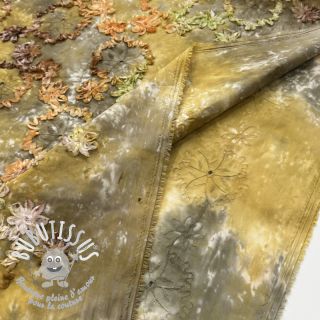 Tissu coton TIE DYE EMBROIDERY Eva tape design E