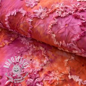 Tissu coton TIE DYE EMBROIDERY Eva tape design F