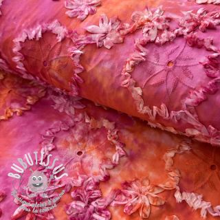 Tissu coton TIE DYE EMBROIDERY Eva tape design F