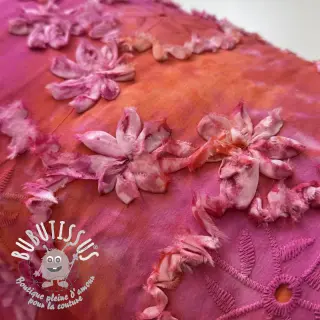 Tissu coton TIE DYE EMBROIDERY Eva tape design F