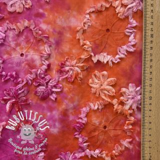 Tissu coton TIE DYE EMBROIDERY Eva tape design F