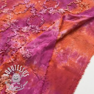 Tissu coton TIE DYE EMBROIDERY Eva tape design F