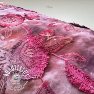 Tissu coton TIE DYE EMBROIDERY Flora design D