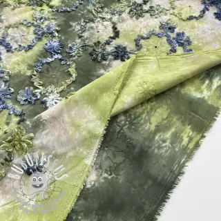 Tissu coton TIE DYE EMBROIDERY Eva tape design A