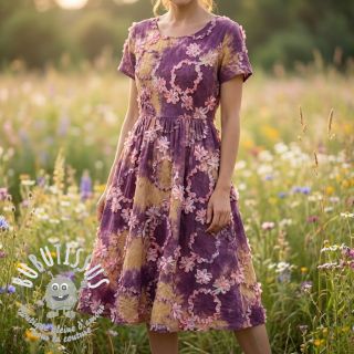 Tissu coton TIE DYE EMBROIDERY Eva tape design D