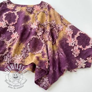 Tissu coton TIE DYE EMBROIDERY Eva tape design D