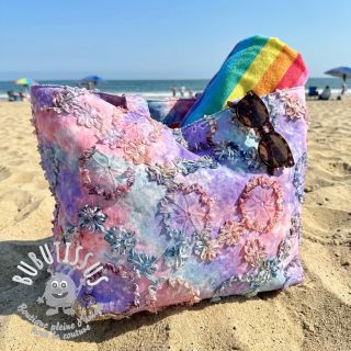 Tissu coton TIE DYE EMBROIDERY Eva tape design C