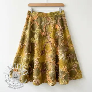 Tissu coton TIE DYE EMBROIDERY Eva tape design E