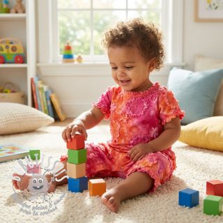 Tissu coton TIE DYE EMBROIDERY Eva tape design F