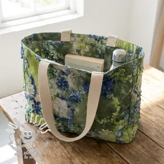Tissu coton TIE DYE EMBROIDERY Eva tape design A