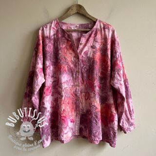 Tissu coton TIE DYE EMBROIDERY Flora design D