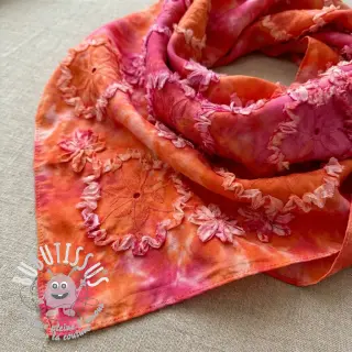 Tissu coton TIE DYE EMBROIDERY Eva tape design F