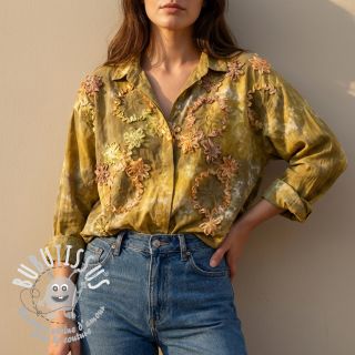 Tissu coton TIE DYE EMBROIDERY Eva tape design E