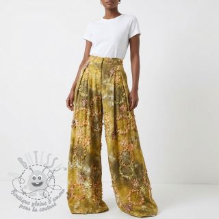 Tissu coton TIE DYE EMBROIDERY Eva tape design E