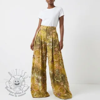 Tissu coton TIE DYE EMBROIDERY Eva tape design E