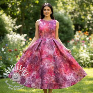 Tissu coton TIE DYE EMBROIDERY Flora design D