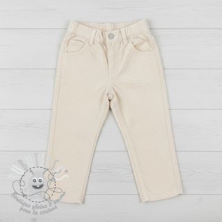 Tissu velours cotelé fin ecru