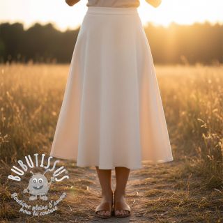 Tissu velours cotelé fin ecru