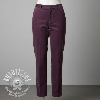 Tissu velours cotelé fin aubergine