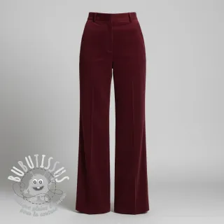 Tissu velours cotelé fin bordeaux
