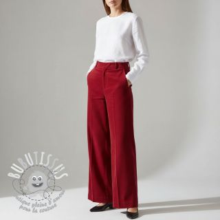 Tissu velours cotelé fin dark cerise