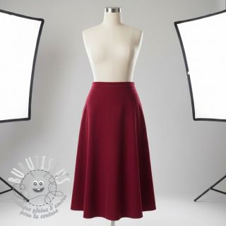 Tissu velours cotelé fin dark cerise