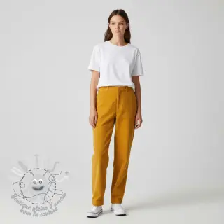 Tissu velours cotelé fin ochre