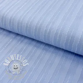 Tissu coton VOILE LUREX Stripes light blue