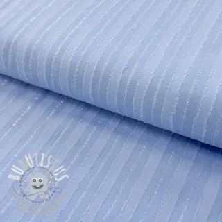 Tissu coton VOILE LUREX Stripes light blue