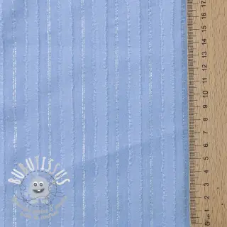 Tissu coton VOILE LUREX Stripes light blue