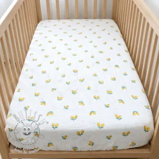 Tissu double gaze/mousseline Fruits lemon ORGANIC