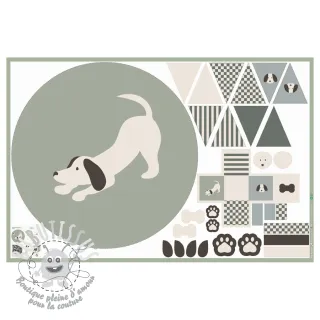 Tissu coton Dog PANEL digital print