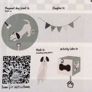 Tissu coton Dog PANEL digital print