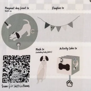 Tissu coton Dog PANEL digital print