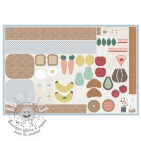 Tissu coton Farmers market PANEL digital print