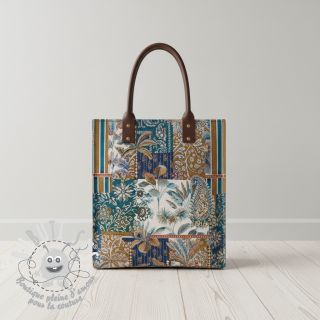 Tissu déco jacquard Basmati allover bleu