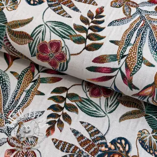 Tissu déco jacquard Neroli allover blanc