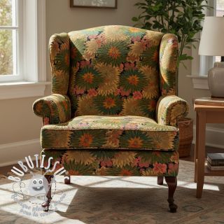 Tissu déco jacquard Matcha allover kaki