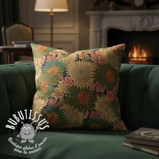 Tissu déco jacquard Matcha allover kaki