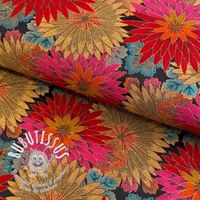 Tissu déco jacquard Matcha allover rouge