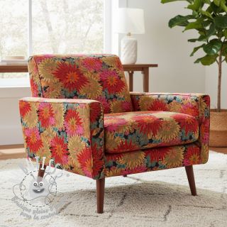 Tissu déco jacquard Matcha allover rouge