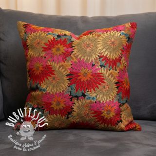 Tissu déco jacquard Matcha allover rouge