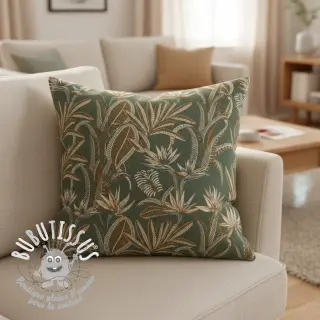 Tissu déco jacquard Moranto allover kaki
