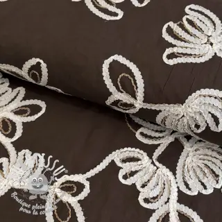 Tissu coton EMBROIDERY Loom En Light brown