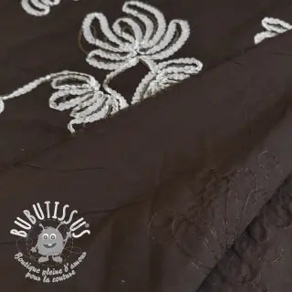 Tissu coton EMBROIDERY Loom En Light brown