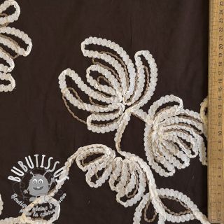 Tissu coton EMBROIDERY Loom En Light brown