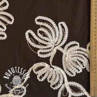 Tissu coton EMBROIDERY Loom En Light brown