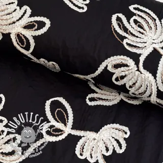 Tissu coton EMBROIDERY Loom En Light black